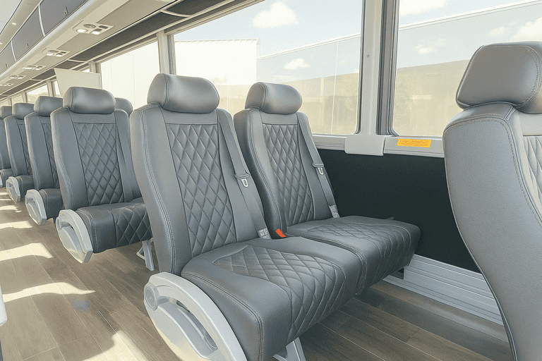 interior of Surprise Minibus Company charter bus