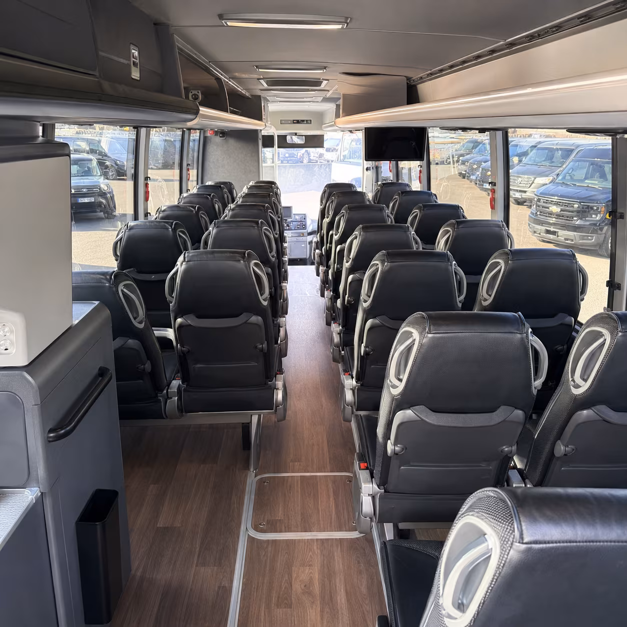 surprise charter bus inside