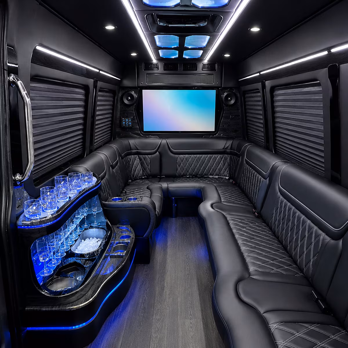 surprise holiday party bus rental