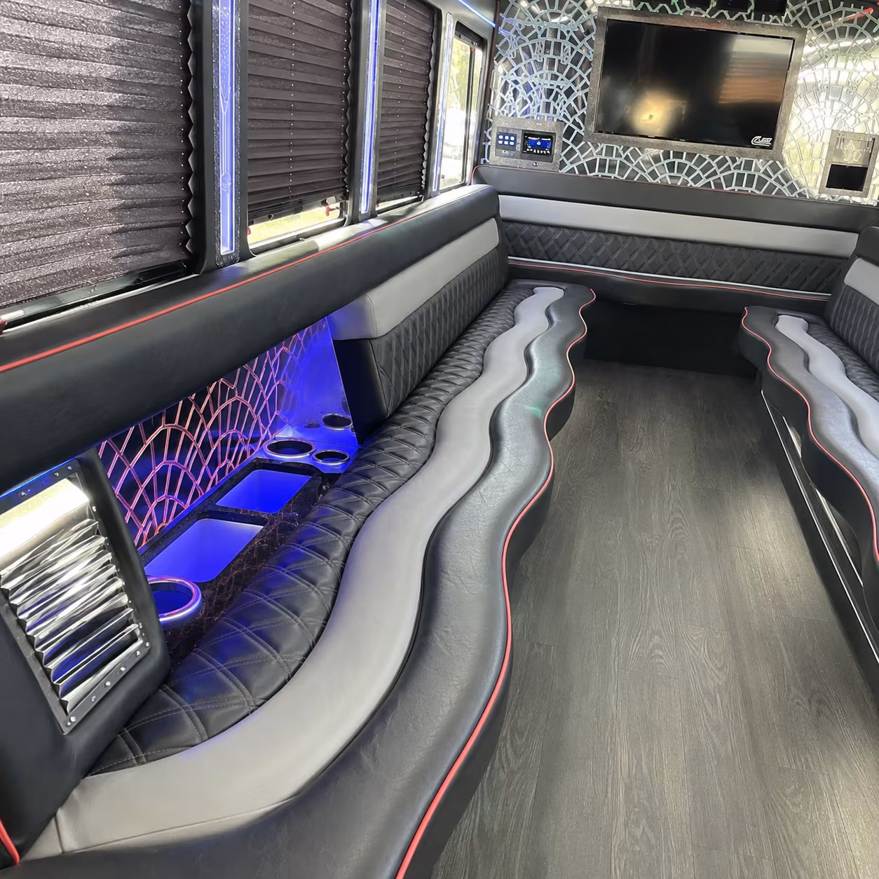 surprise sporting event party bus rental